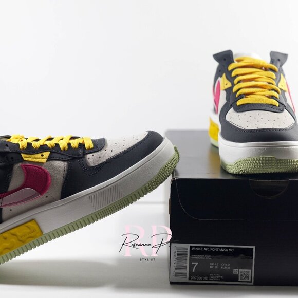 NIKE  WOMEN AIR FORCE 1 FONTANKA MULTICOLOR SZ 7 - Picture 4 of 4